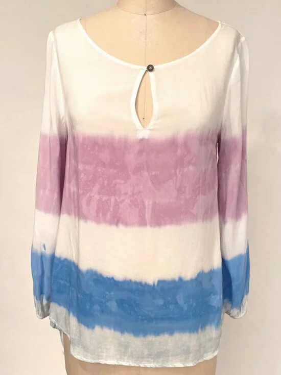 Anthropologie Holding Horses Dip Dye Print Top With Tie Sleeves Size S - Picture 2 of 9
